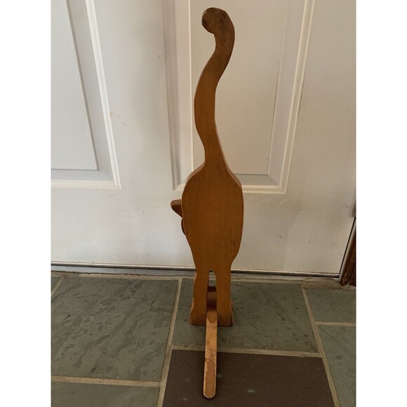 Handmade Wood Kitty Cat Doorstop Country Decor Folk Art Primitive Large Vintage - Picture 5 of 7